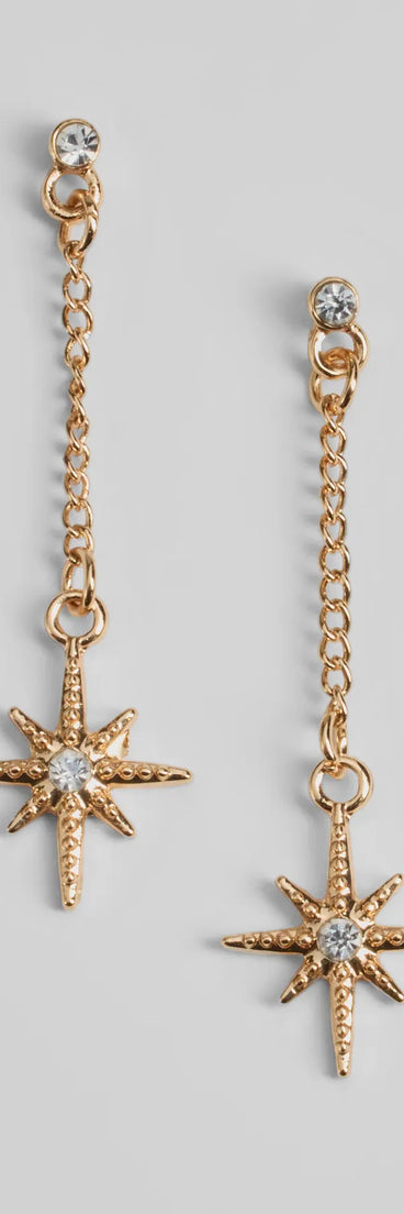Celestial Cutie Rhinestone Star Charm Earrings