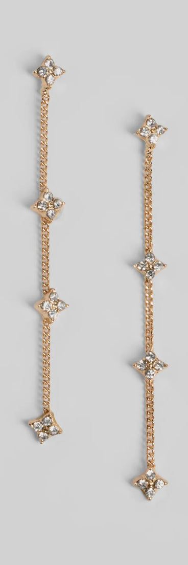 Twinkle Brightly Rhinestone Linear Earrings