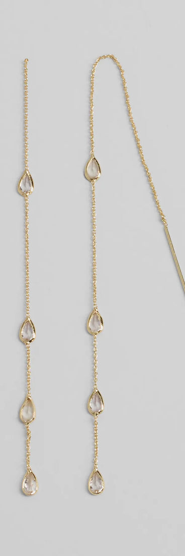 Chic Addition Dainty Stone Threader Earrings