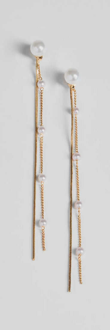 Effortless Glam Pearl Front-To-Back Linear Earrings