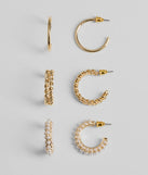 Polished Three-Pack Hoop Earrings Set