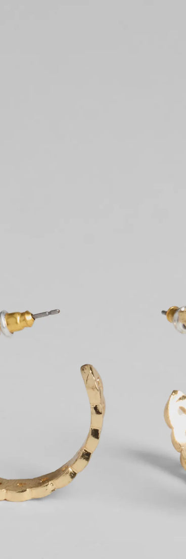 Major Glamour Rhinestone Chain-Link Hoop Earrings