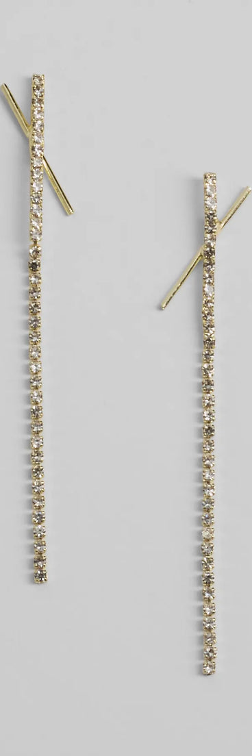Undeniable Rhinestone Linear Earrings