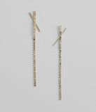 Undeniable Rhinestone Linear Earrings