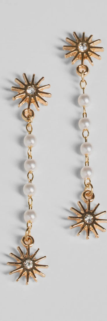 Sunny Outlook Sun Drop Faux Pearl Earrings