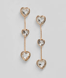 Adorable Glam Rhinestone Heart Duster Earrings