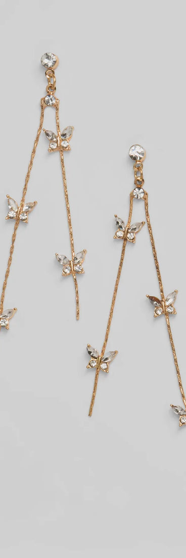 Fluttering Elegance Rhinestone Butterfly Earrings