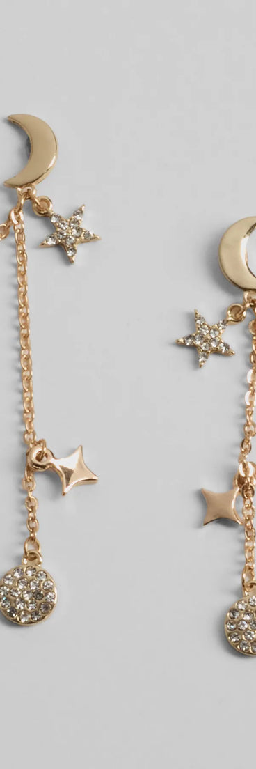 Mystical Chic Celestial Rhinestone Earrings