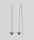 Glittery Goals Triangle Rhinestone Threader Earrings
