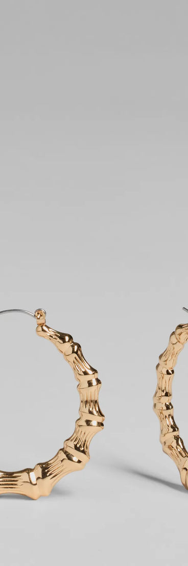 Chic Trendsetter Bamboo Hoop Earrings