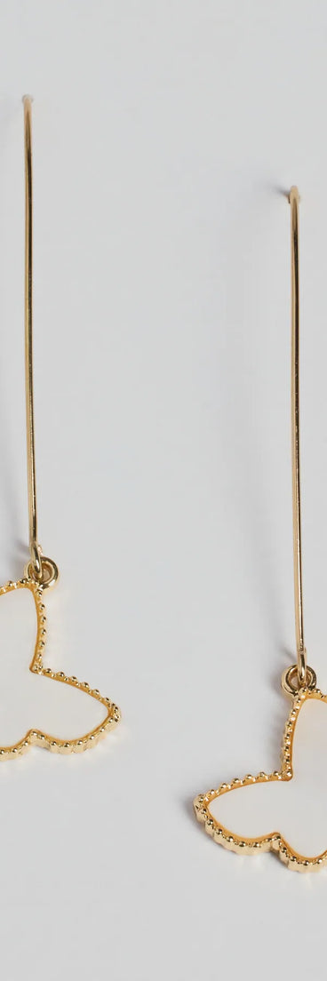 Cute Detail Butterfly Charm Threader Earrings
