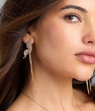 Wings Of A Butterfly Rhinestone Fringe Earrings