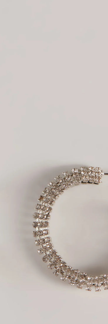 Glitzy Affair Rhinestone Chunky Hoop Earrings