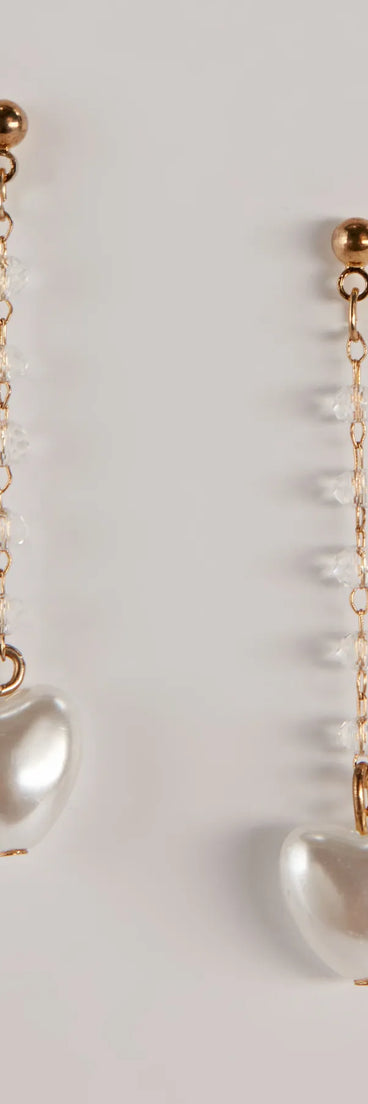 Love Out Loud Faux Pearl Heart Earrings