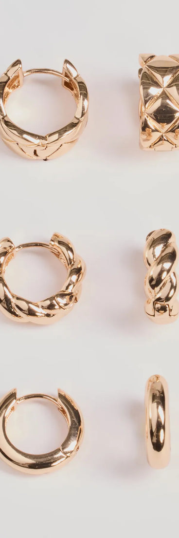 Set The Bar Mini Hoop Three-Pack Earrings Set