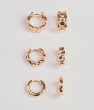 Set The Bar Mini Hoop Three-Pack Earrings Set