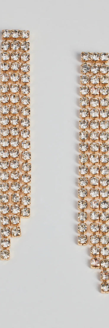 Coveted Glam Rhinestone Fringe Earrings