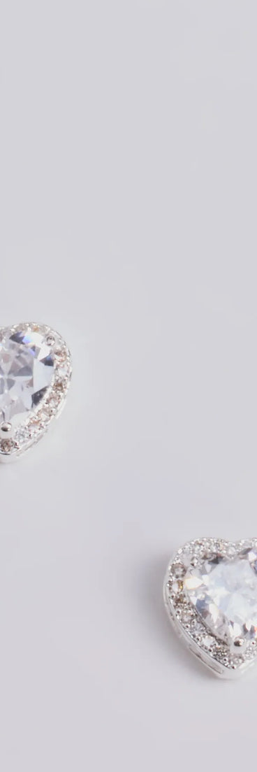 Dazzling Glam Rhinestone Heart Studs