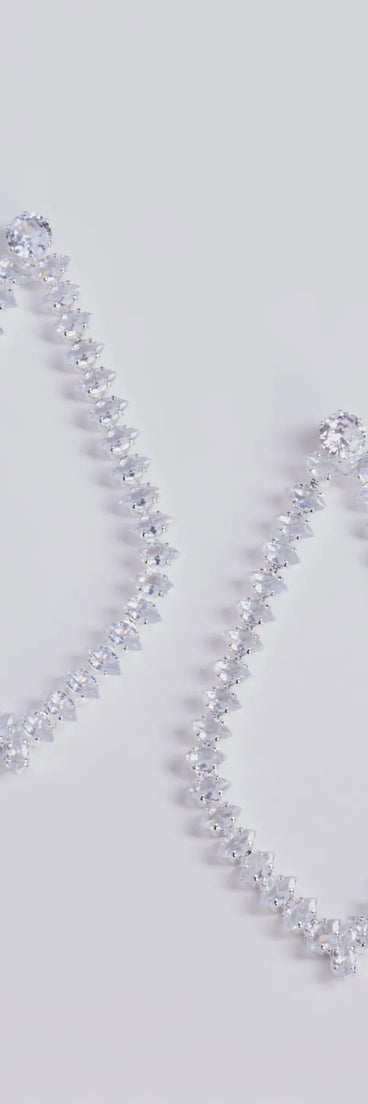 Elegant Muse Oversized Teardrop Rhinestone Earrings