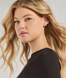 A Touch Of Luxe Rhinestone Leaf Ear Crawler Earrings, a trendy silver addition to women's going-out outfits, is ideal for Christmas party outfits, chic NYE attire, or winter night-out looks that keep you on-trend!