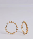 Luxe Bloom Floral Trim Hoop Earrings, a trendy gold addition to women's going-out outfits, is ideal for Christmas party outfits, chic NYE attire, or winter night-out looks that keep you on-trend!