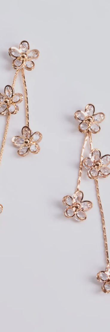 Get inspired with the So Gorgeous Floral Linear Rhinestone Earrings, a feed-worthy gold piece that’s part of Windsor's updated and curated women’s clothing edit packed with must-have fall outfit ideas.