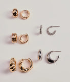 Trendy Mixed Metals Hoop Earrings Set
