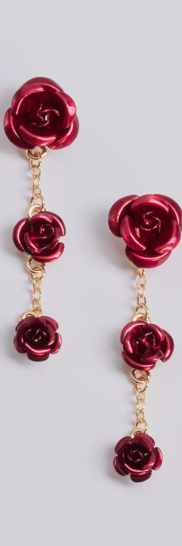 Enchanted Beauty Rosette Linear Earrings
