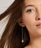 The Everlasting Shine Rhinestone Linear Earrings helps create a chic silver women's cocktail outfit with a trendy texture and stylish design, ideal for wedding guest cocktail outfits or dinner parties.