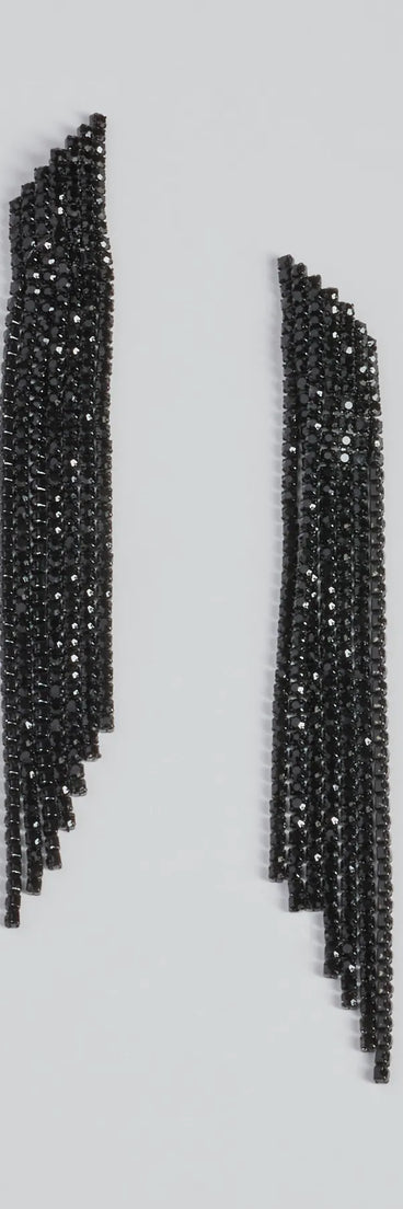 Bold Beaded Fringe Earrings, a trendy black addition to women's going-out outfits, is ideal for Christmas party outfits, chic NYE attire, or winter night-out looks that keep you on-trend!