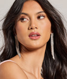 Pretty Shine Rhinestone Fringe Earrings