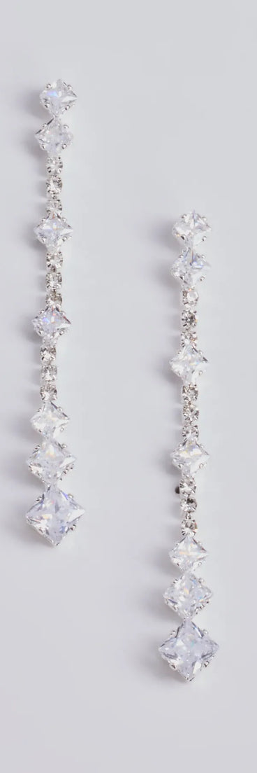 Dazzling Vibes Rhinestone Linear Drop Earrings