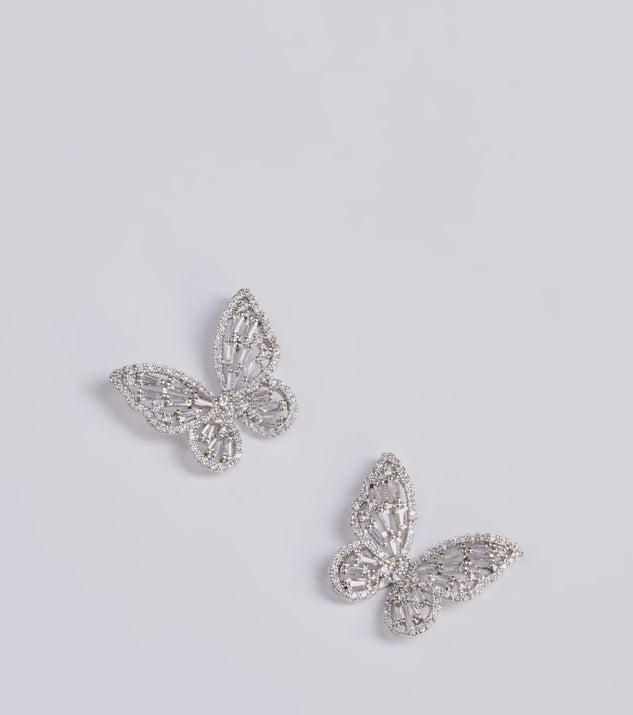 Shop Windsor Luxe Charm Cubic Zirconia Butterfly Stud Earrings Online – Trendy & Affordable Fashion