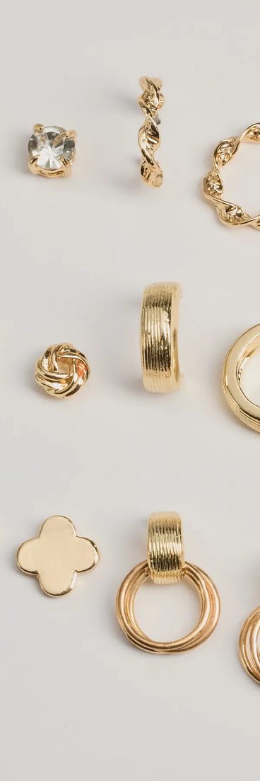 Dainty Charm Six-Pack Earring Set