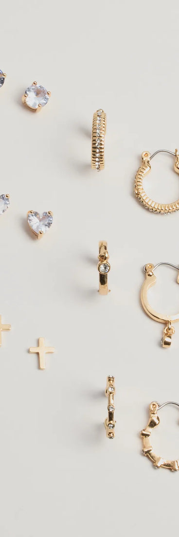 
Upgrade your style game for 2025 with the Trendy Six-Pack Stud And Hoop Earrings Set in gold, perfect for any fashion-forward wardrobe.
