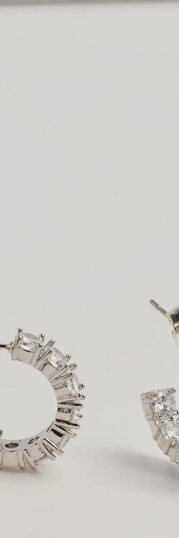 Stylish Staple Cubic Zirconia Mini Hoop Earrings