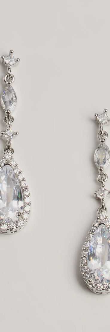 Memorable Dazzle Rhinestone Teardrop Earrings