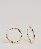 The Stunning Glam Twist Hoop Earrings in gold is a women's workwear essential with an elevated fabric and chic silhouette, ideal for layering and versatile enough to take your look from office chic to going-out ready!