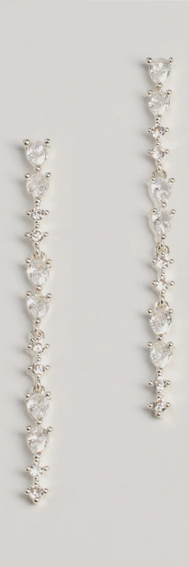 Sparkling Elegance Cubic Zirconia Linear Earrings