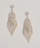 Gorgeous Glamour Rhinestone Fringe Earrings