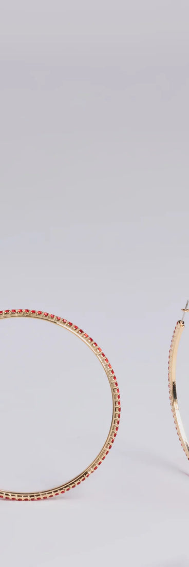 So Extra Rhinestone Hoop Earrings