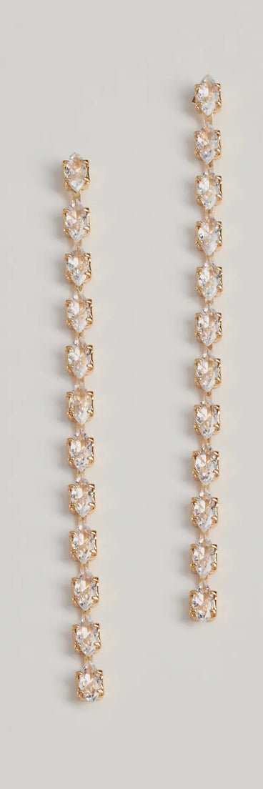 Stunning And Chic Cubic Zirconia Linear Earrings