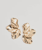 Amp It Up Hammered Metal Petal Earrings