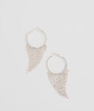 That Girl Rhinestone Fringe Hoop Earrings