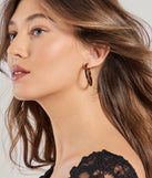 Trendy Three-Pack Tortoise Hoop Earrings Set, a trendy tortoise addition to women's going-out outfits, is ideal for Christmas party outfits, chic NYE attire, or winter night-out looks that keep you on-trend!