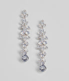 Radiant Allure Rhinestone Teardrop Linear Earrings