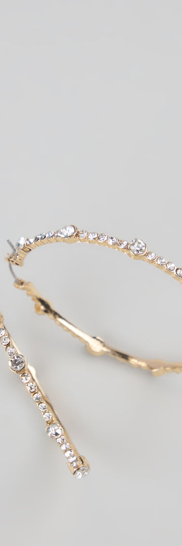 Get inspired with the All About The Sparkle Rhinestone Hoop Earrings, a feed-worthy piece that’s part of Windsor's updated and curated women’s clothing edit packed with must-have fall outfit ideas.