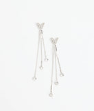 Dreamy Chic Rhinestone Butterfly Chain Earrings