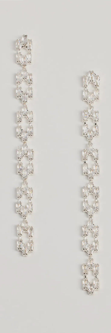Luxe Glam Rhinestone Chain-Link Earrings