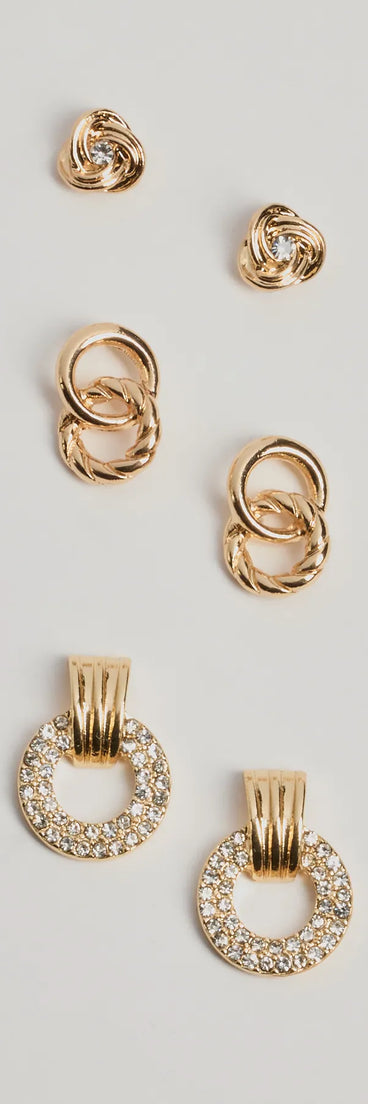 Subtle Shine Three-Pack Earrings Multipack